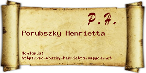 Porubszky Henrietta névjegykártya