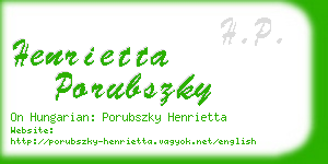 henrietta porubszky business card
